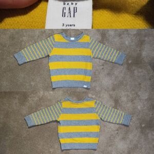 Kid's Gap Grey & Yellow Long Sleeve Sweater Sz 3T